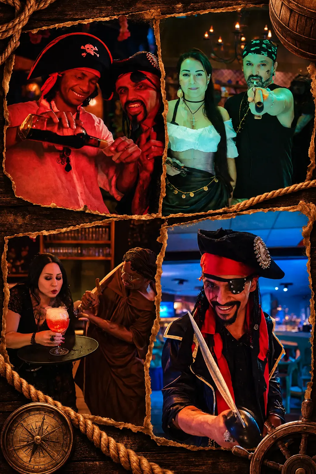 Noite temática com show de piratas
